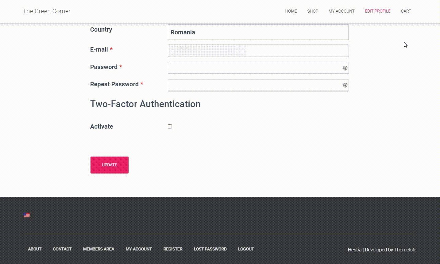 Activating 2 Factor Authentication as User