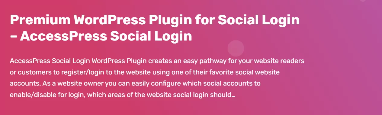 AccessPress Social Login