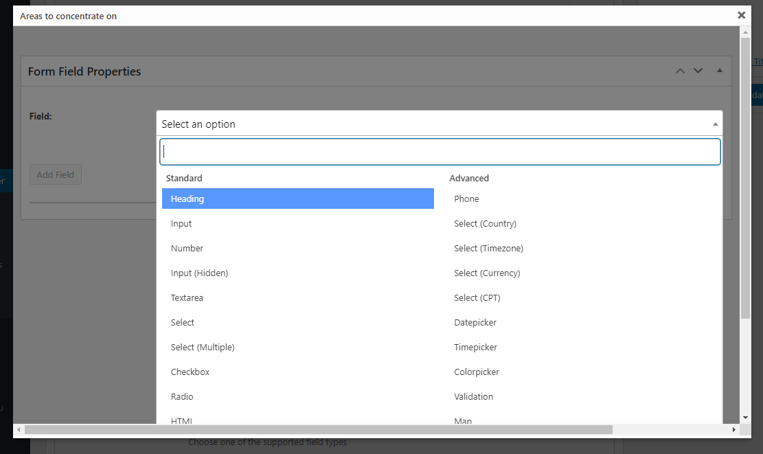 Add a repeater field in a group