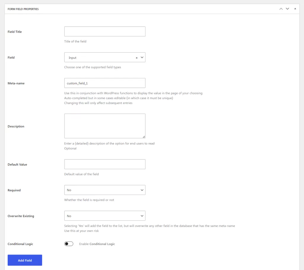 Adding custom fields to forms