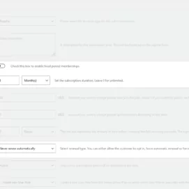 Settings for Fixed Period Membership