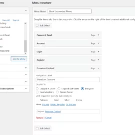 Settings of Navigation Menu Filtering for a Log Out User