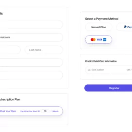 Register Form with Pay What You Want Subscription Plan Style 2