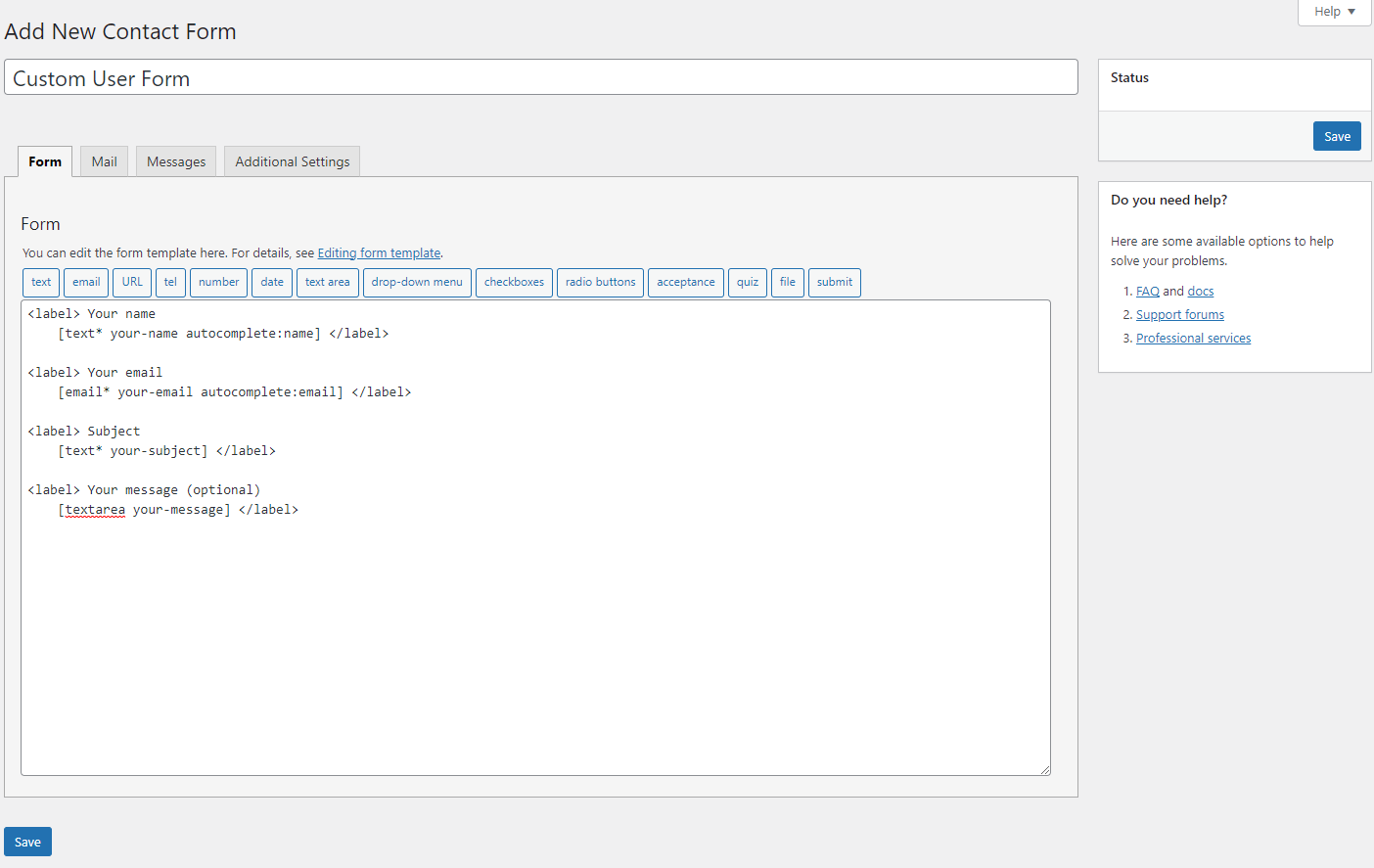 Contact Form 7 form builder