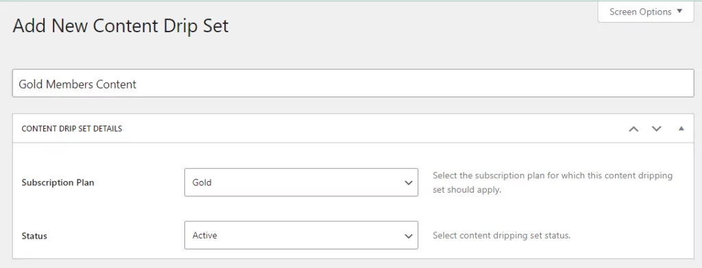 Configure a content drip for a subscription plan