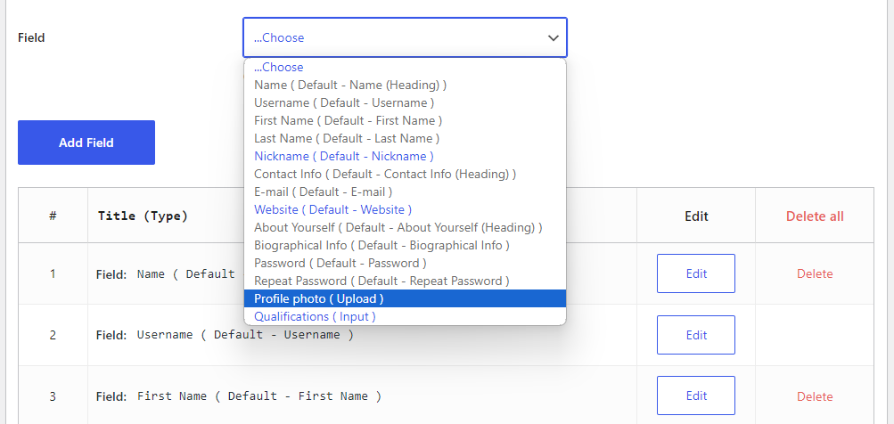 Adding the new fields to the registration form