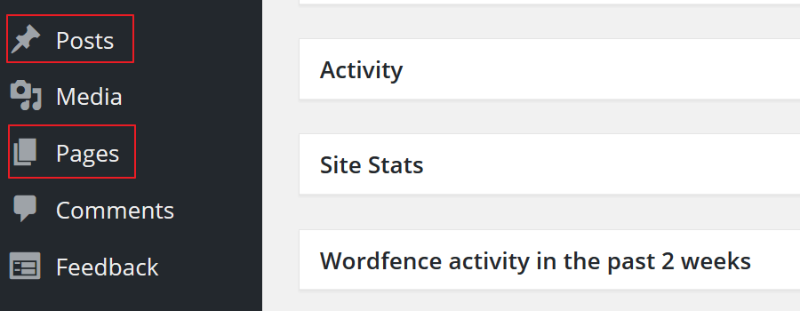 Default WordPress Custom Post Types