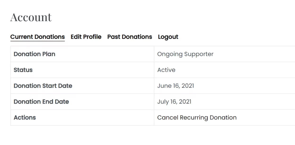 Front-end donation management