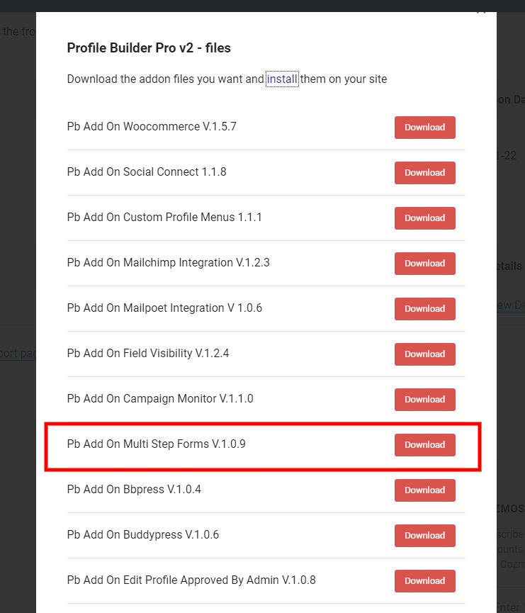 Download WordPress multi-step form add-on