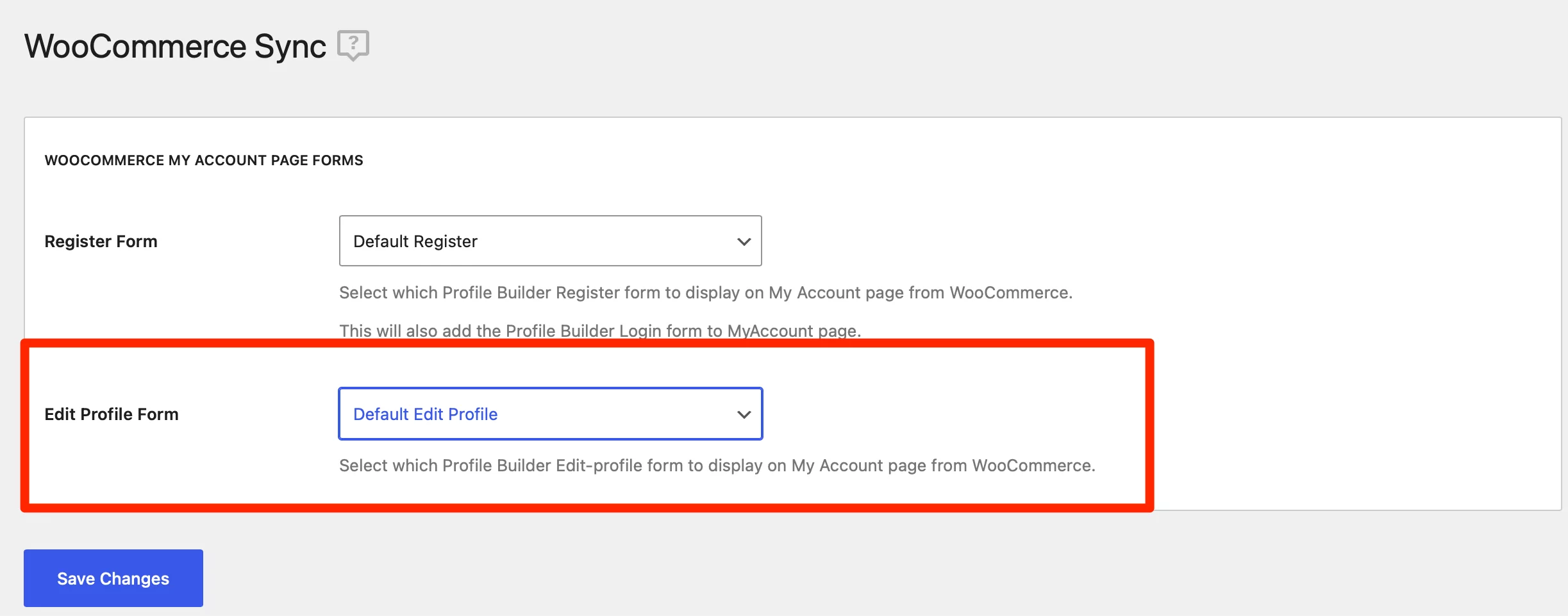 Adding the edit profile form