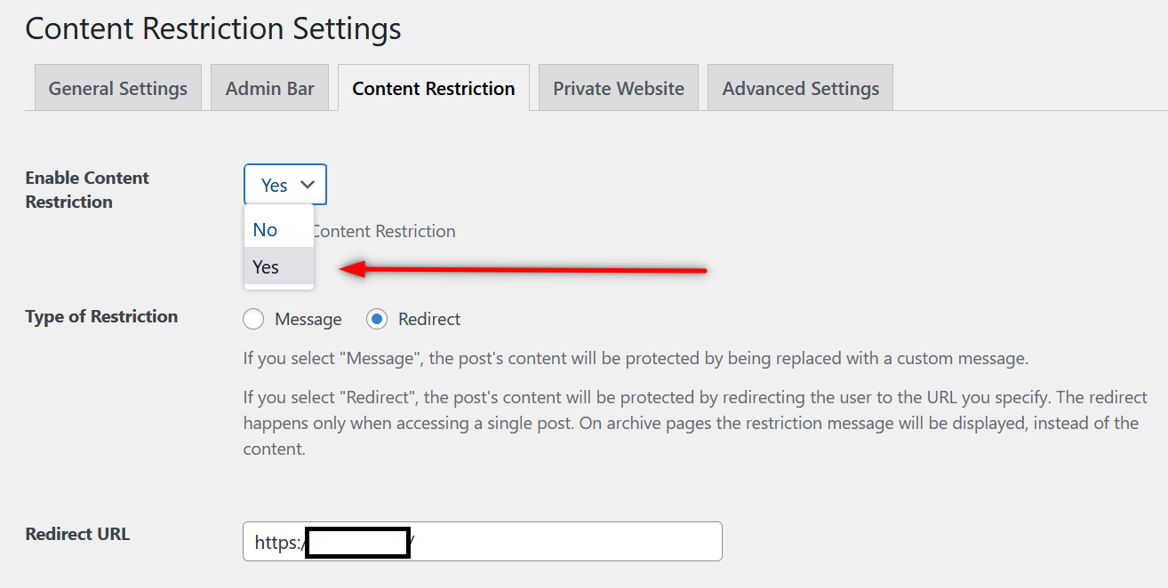 Product restriction functionality