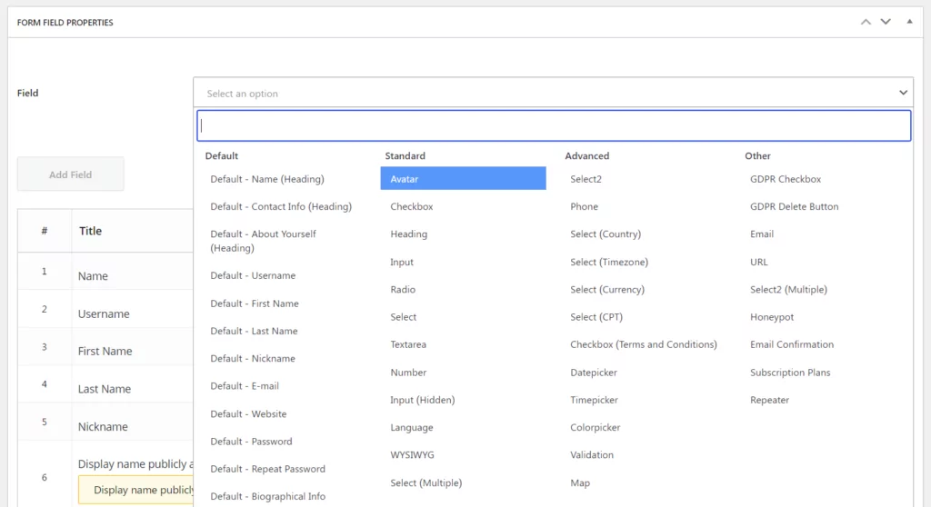 Adding extra fields to the registration form