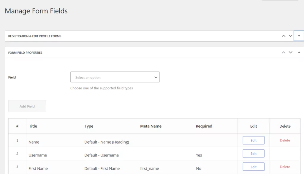 form fields screen