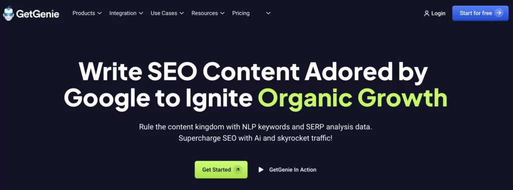 Best AI tools for content writing: GetGenie AI