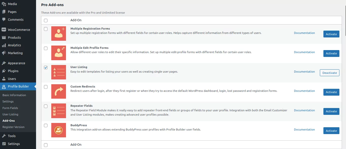 Image 6 shows where to activate add-ons to use the member directory templates