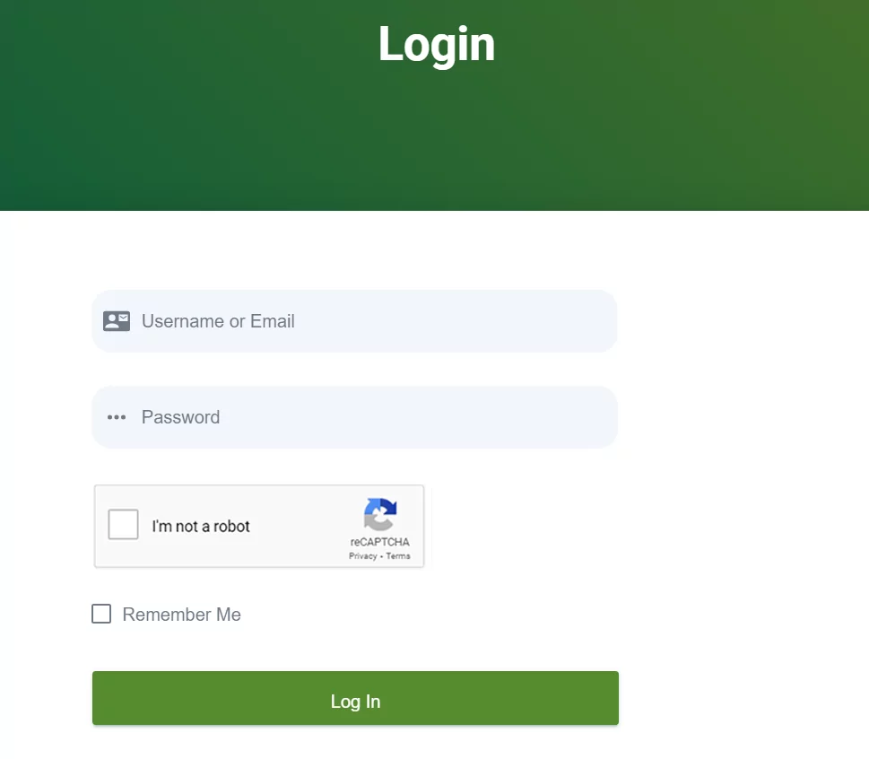 login form with recaptcha