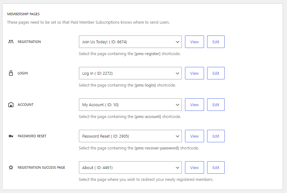 Successful registration page