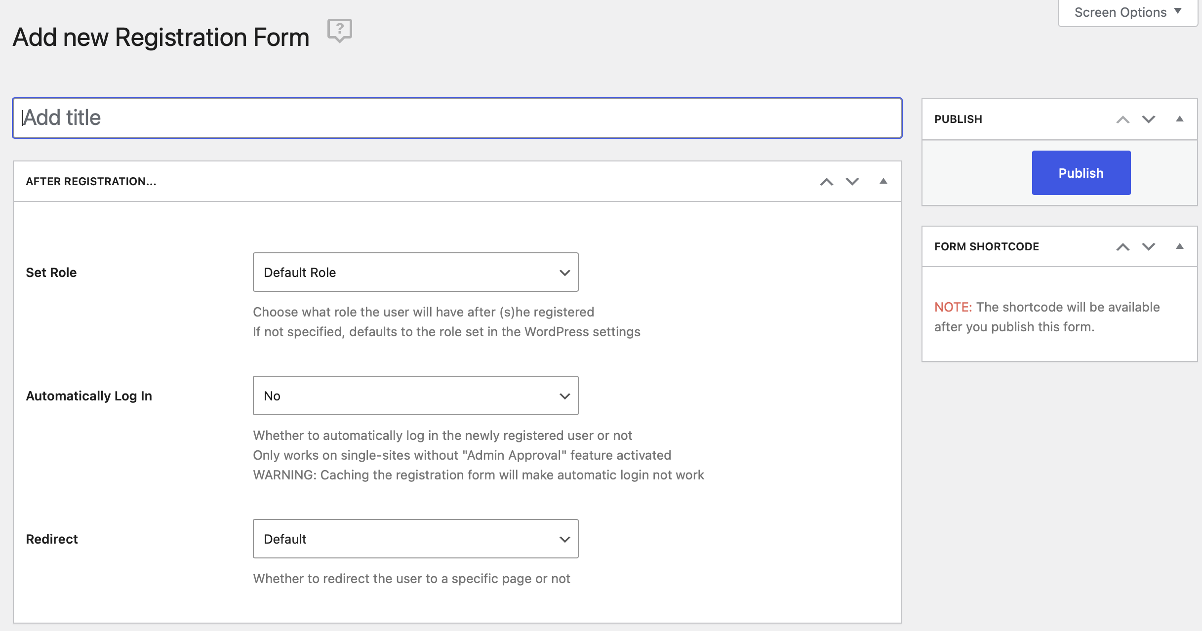 WordPress Profile Builder plugin front-end registration form