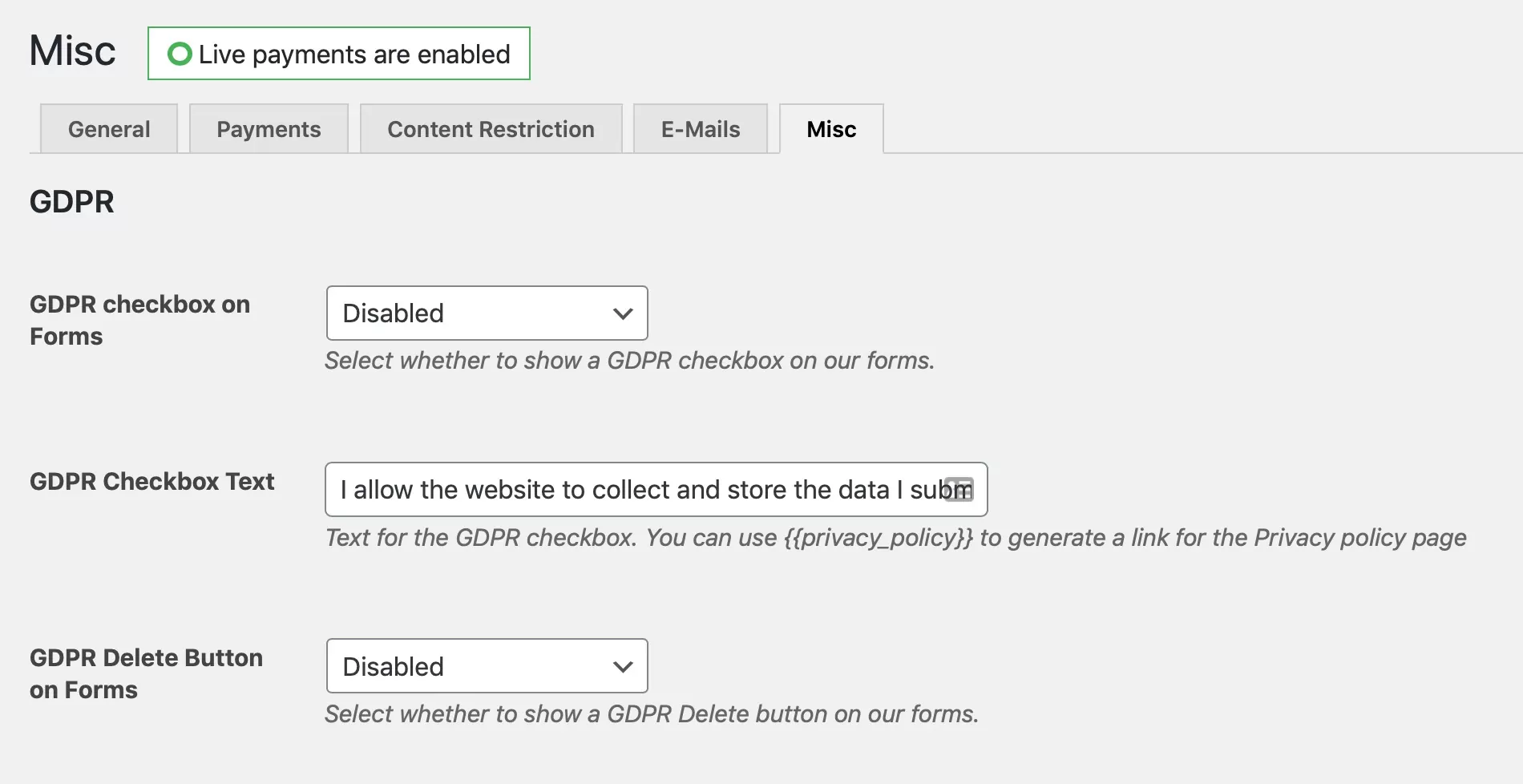 Paid Memberships Pro GDPR