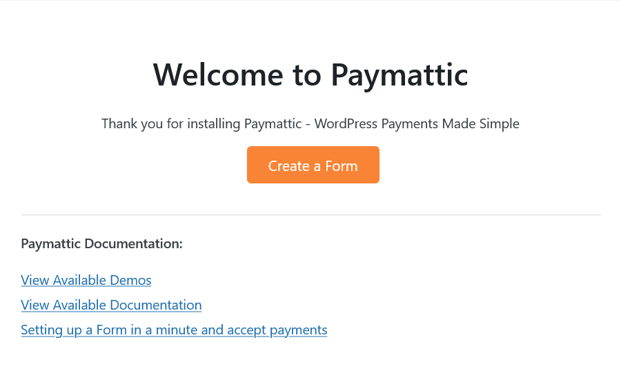 Paymattic setup process