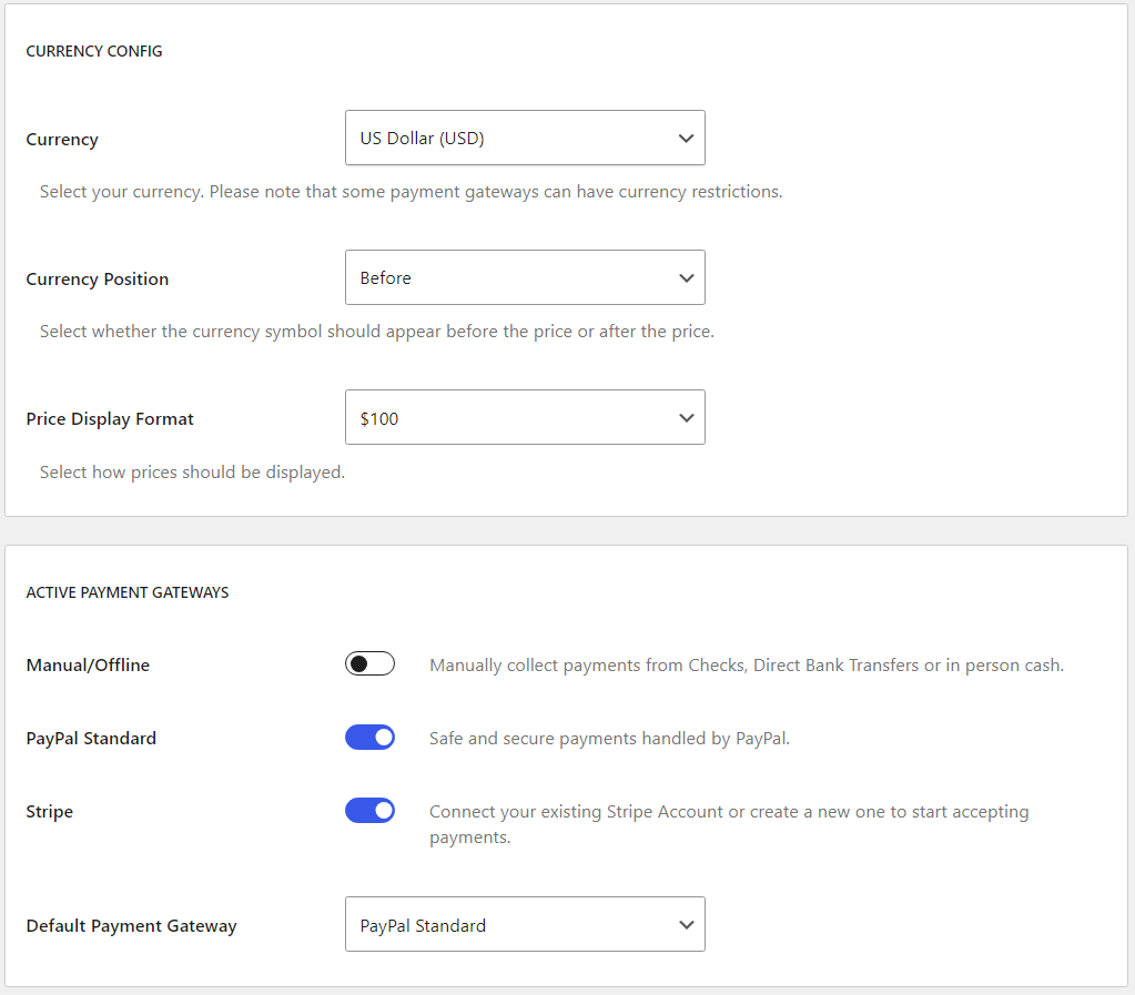 Payment options