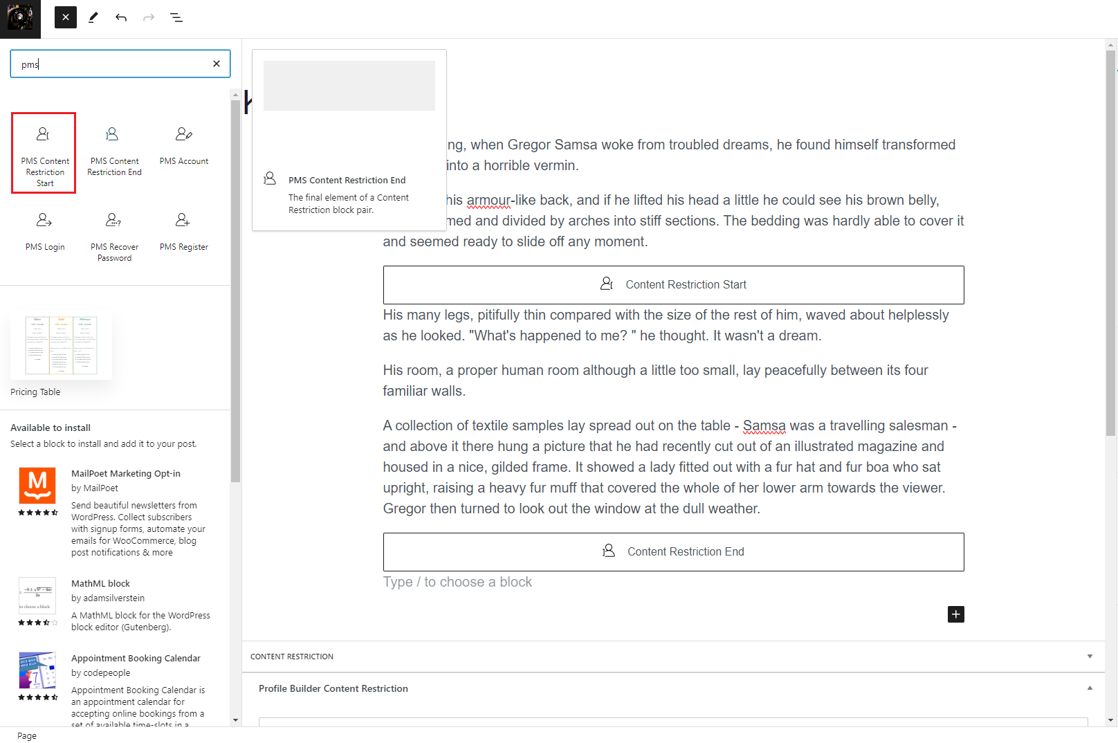 Content restriction modules