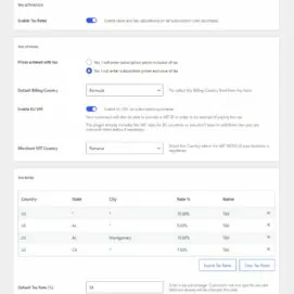 Settings for EU VAT tax