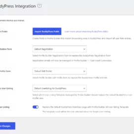 BuddyPress addon settings