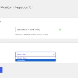 Campaign Monitor addon settings and client selection