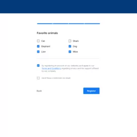 The forth step from the Multi Step Registration form