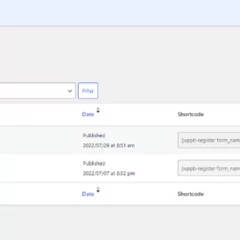 Multiple registration forms settings