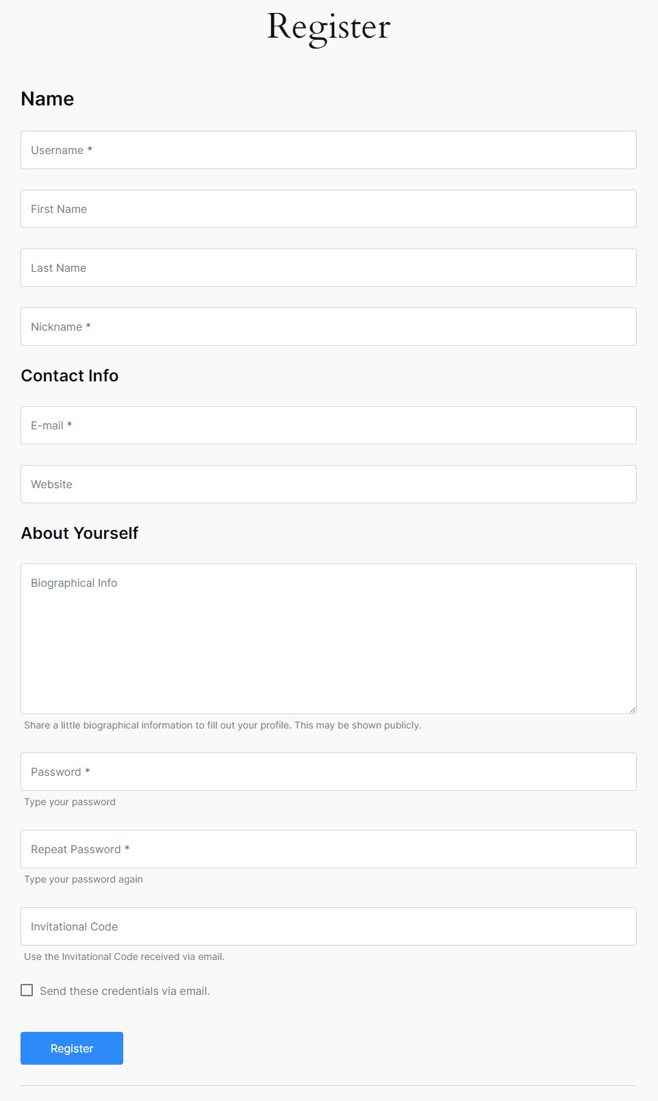 Profile Builder - Validation Field Front-End