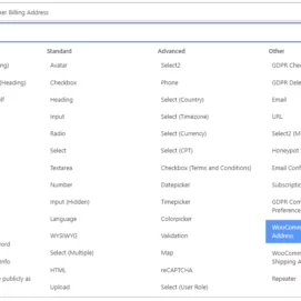 Selecting the WooCommerce Sync fields from the Profile Builder Form Fields section