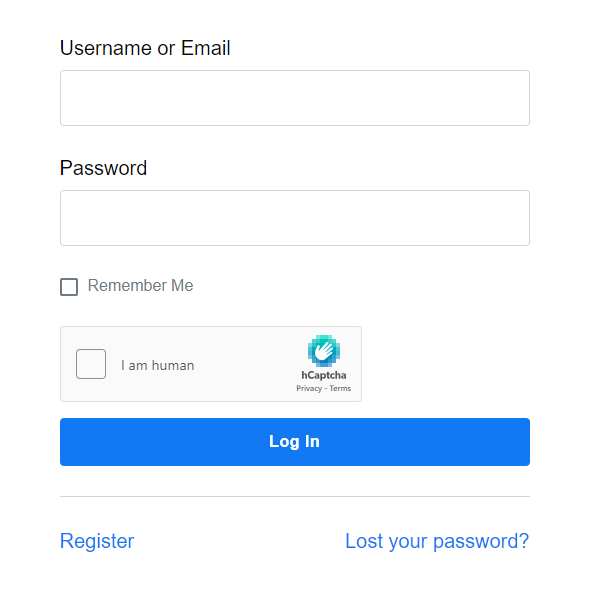 Profile Builder Login form with hCatpcha