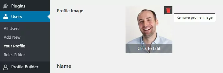 Removing the Profile Image