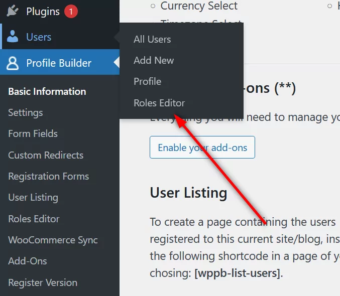 Profile Builder Roles Editor