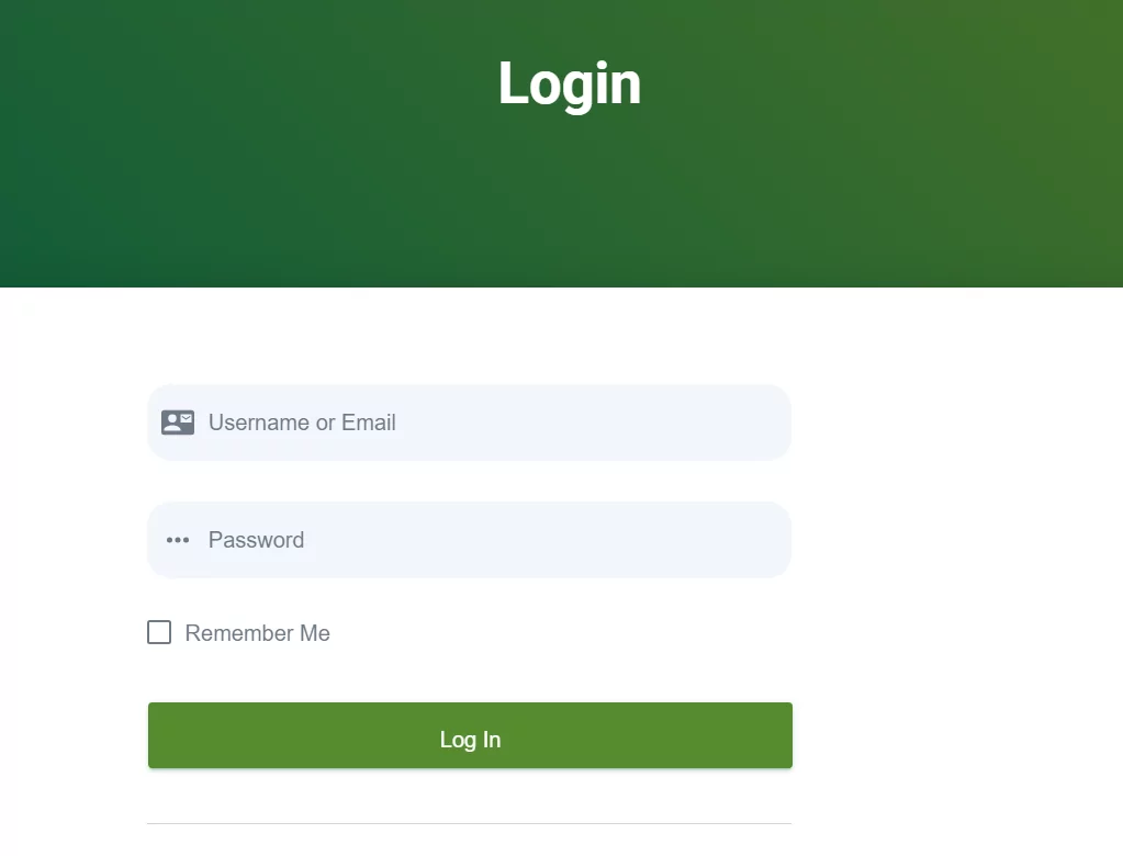 front end login form