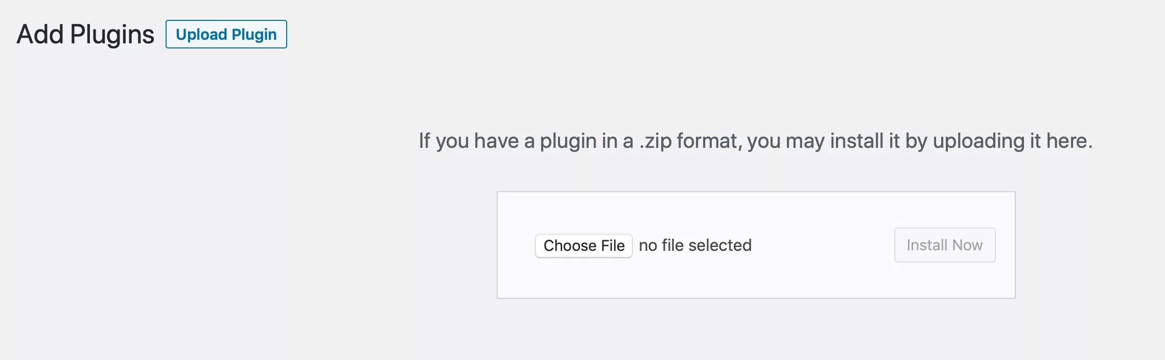 upload plugin screen