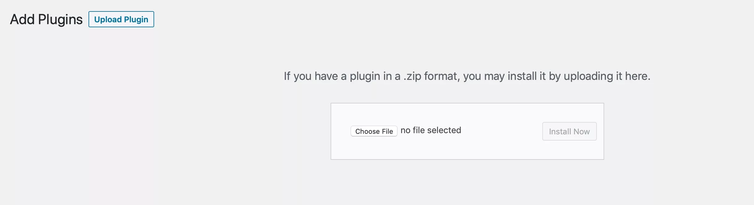 Upload premium plugin screen