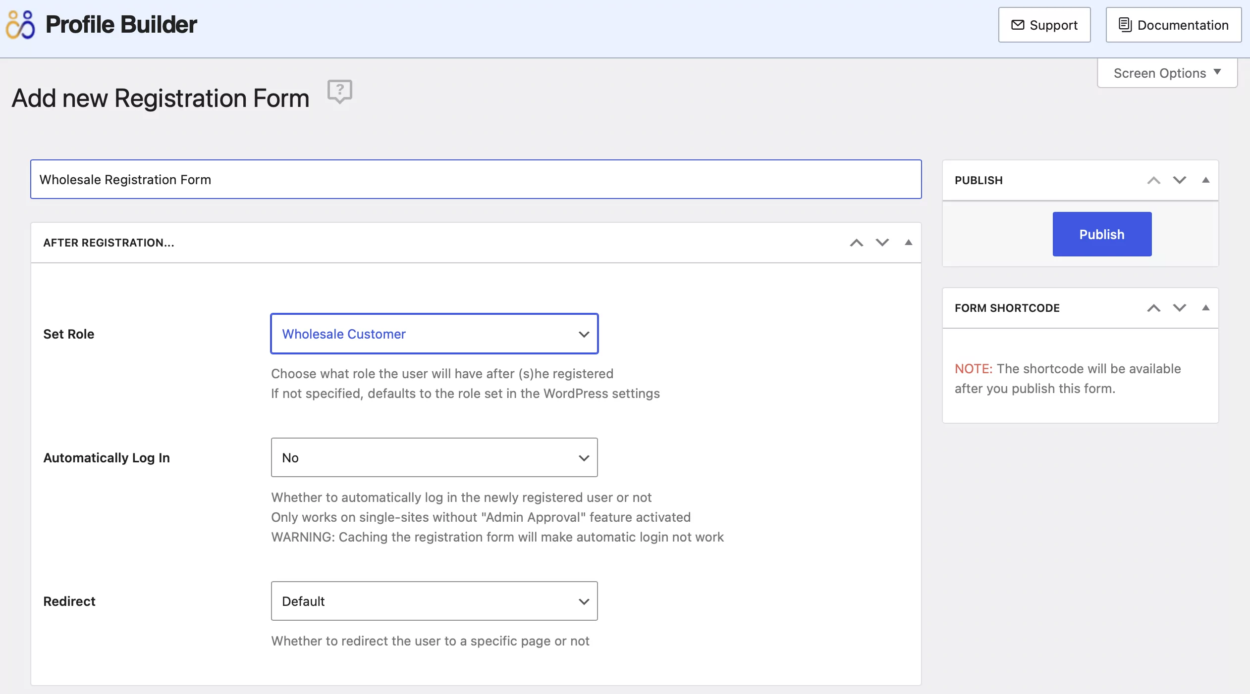 Embedding a custom registration form