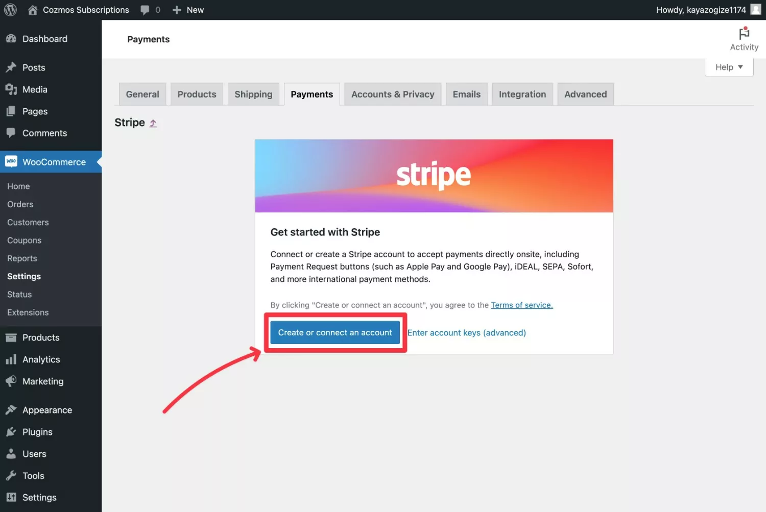 Connect to Stripe