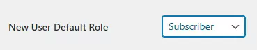 WordPress - new user default role