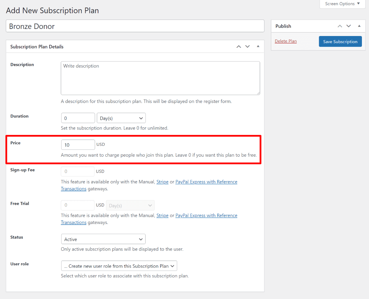 Configuring one-time PayPal payment form