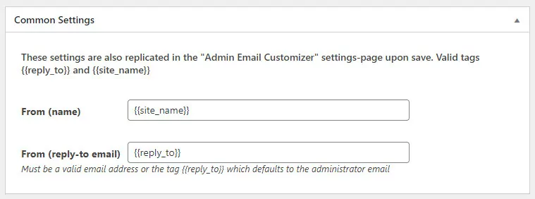 WordPress Profile Builder plugin email common settings