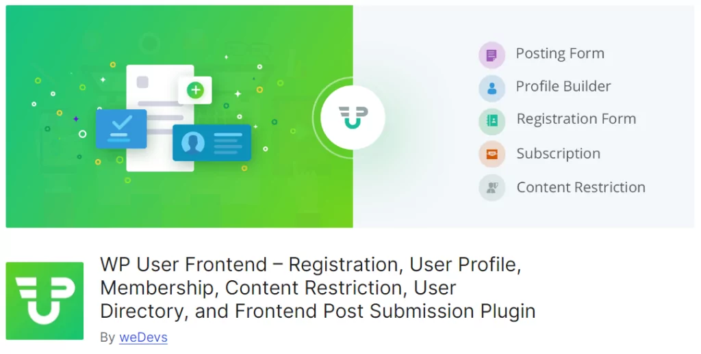 WP User Frontend plugin